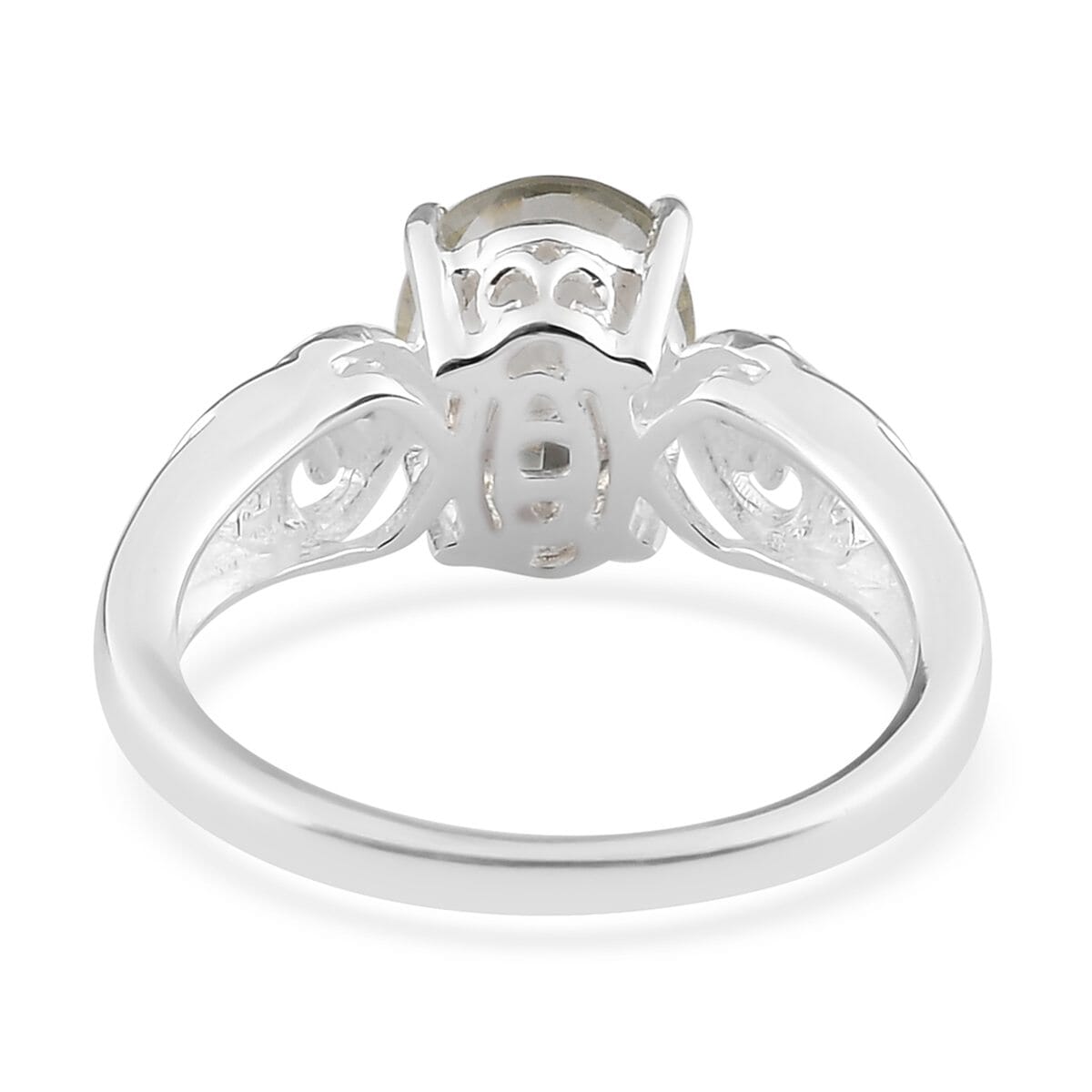 D'Joy Montezuma Prasiolite and Simulated Peridot 1.90 ctw Diamond Ring in Sterling Silver (Size 8.0) image number 6