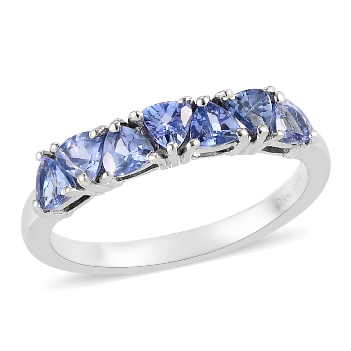 Tanzanite 7 Stone Ring in Platinum Over Sterling Silver (Size 10) 0.75 ctw image number 0