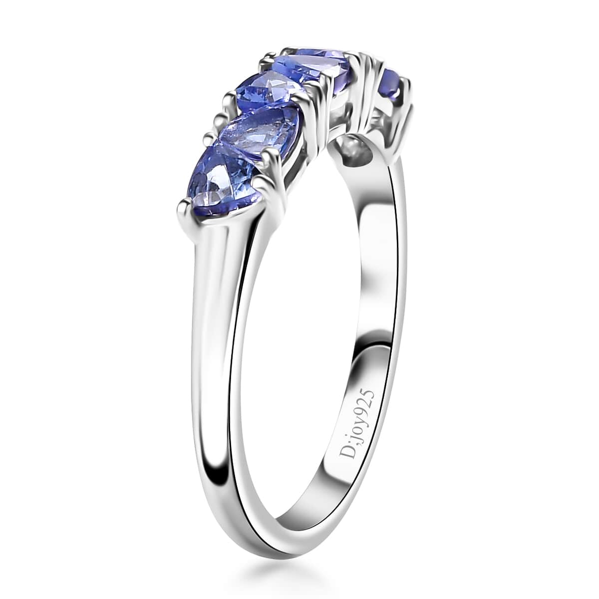 Tanzanite 7 Stone Ring in Platinum Over Sterling Silver (Size 5.0) 0.75 ctw image number 3
