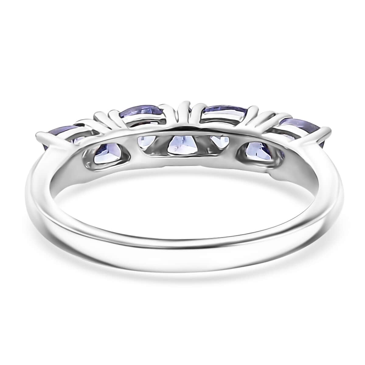 Tanzanite 7 Stone Ring in Platinum Over Sterling Silver (Size 5.0) 0.75 ctw image number 4