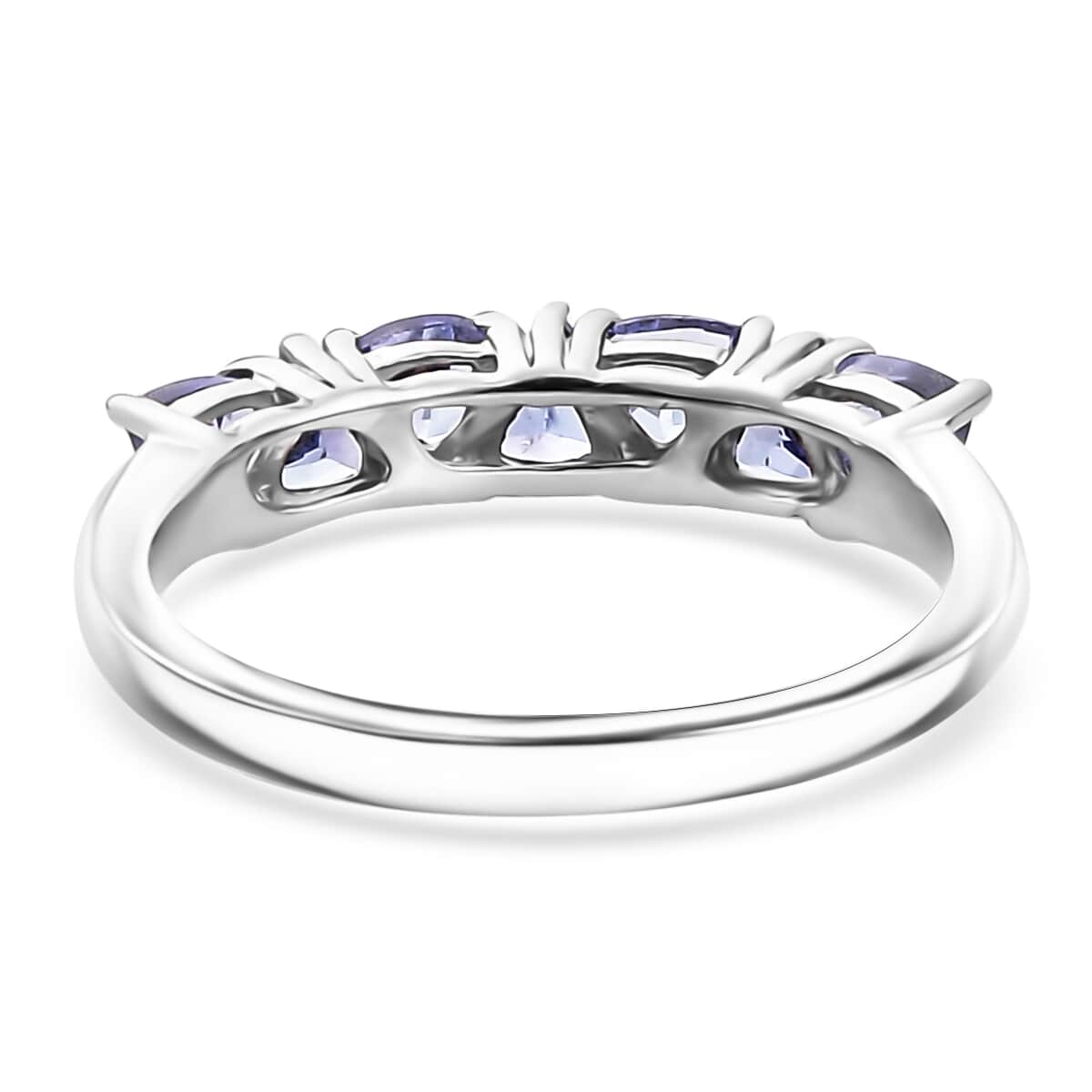 Tanzanite 7 Stone Ring in Platinum Over Sterling Silver (Size 9.0) 0.75 ctw image number 4