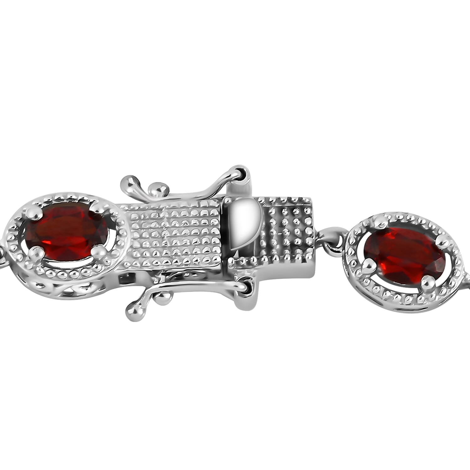 Mozambique Garnet Bracelet in Platinum Over Sterling Silver (7.25 In) 8.10 ctw