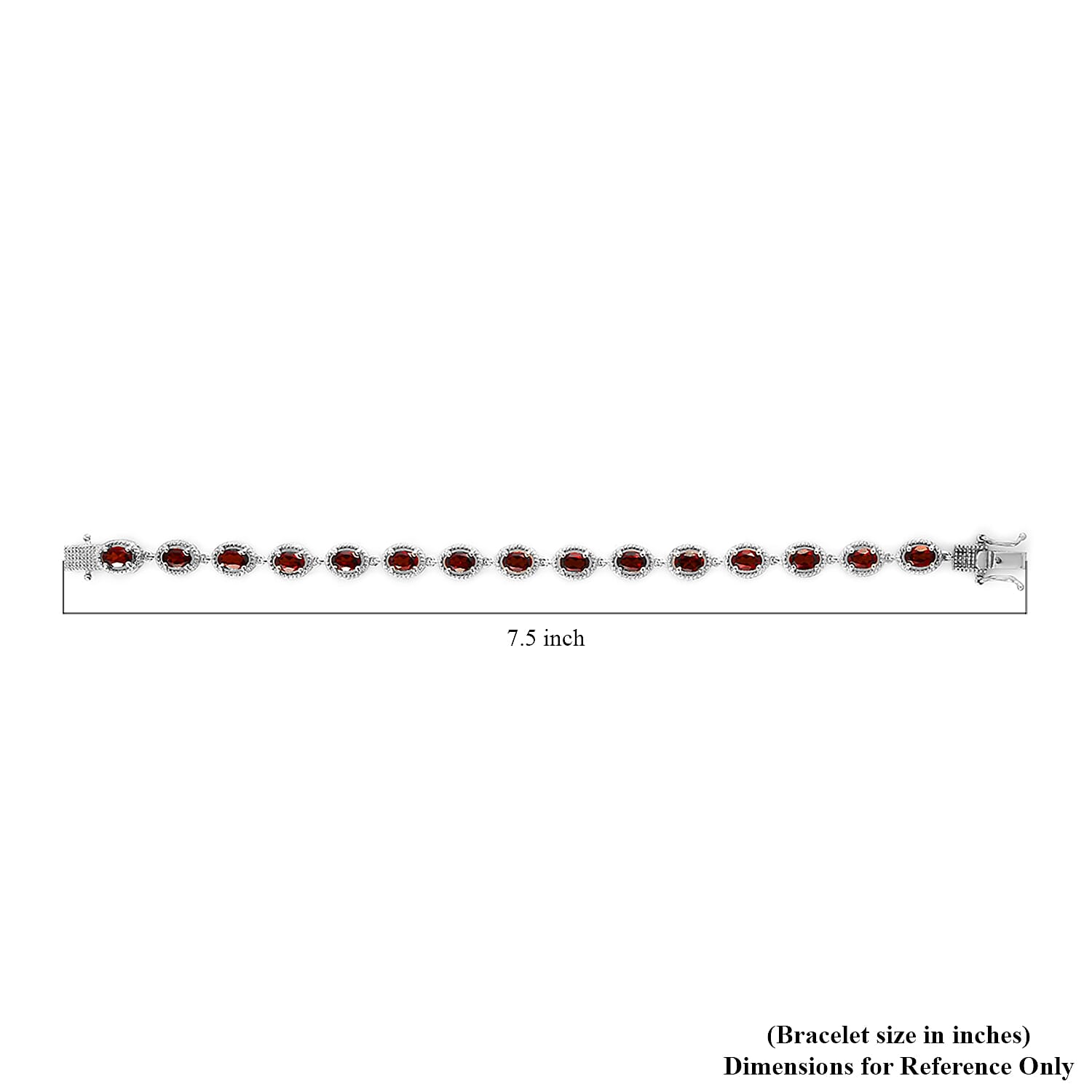Mozambique Garnet Bracelet in Platinum Over Sterling Silver (7.25 In) 8.10 ctw