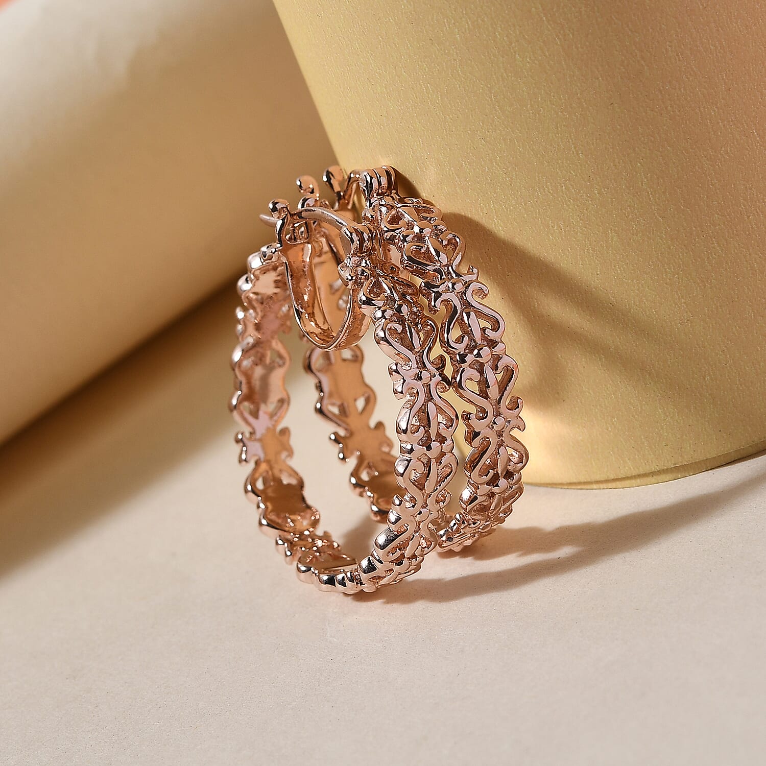 Karis Hoop Earrings in 18K RG Plated Over
