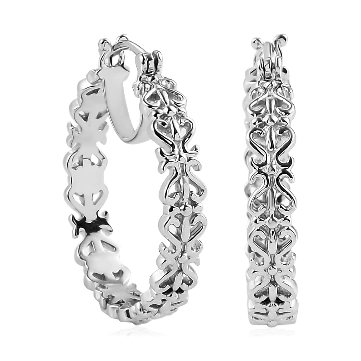 KARIS Hoop Earrings in Platinum Bond image number 0