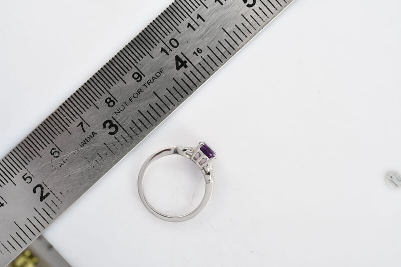 D'Joy Amethyst and White Zircon Ring in Platinum Over Sterling Silver (Size 10.0) 1.15 ctw