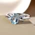 Sky Blue Topaz and Natural White Zircon Ring in Platinum Over Sterling Silver (Size 10.0) 1.50 ctw image number 4