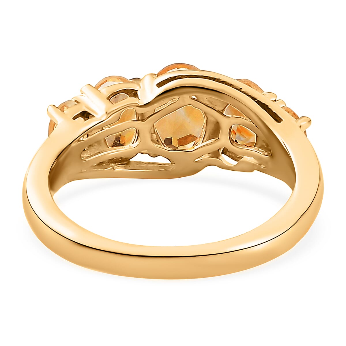 Brazilian Citrine 5 Stone Ring in Vermeil Yellow Gold Over Sterling Silver (Size 6.0) 1.85 ctw image number 6
