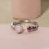 Peruvian Pink Opal and Orissa Rhodolite Garnet Open Band Ring in Platinum Over Sterling Silver (Size 10.0) 0.65 ctw image number 2