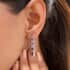 Amethyst Inside Out Hoop Earrings in Stainless Steel 3.70 ctw image number 2