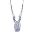 Tanzanite and Natural White Zircon Tassels Necklace 18 Inches in Platinum Over Sterling Silver 9.75 ctw image number 0