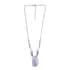 Tanzanite and Natural White Zircon Tassels Necklace 18 Inches in Platinum Over Sterling Silver 9.75 ctw image number 3