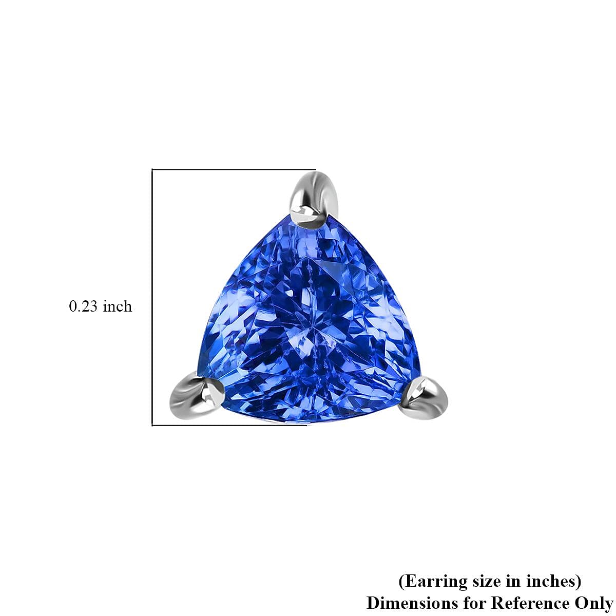 Tanzanite Solitaire Earrings in Platinum Over Sterling Silver,Gold Stud Earrings For Women,Wedding Gifts For Her 0.60 ctw
