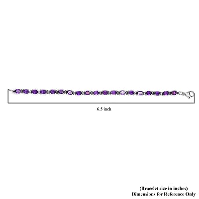 Amethyst Tennis Bracelet in Stainless Steel (6.50 In) 8.25 ctw