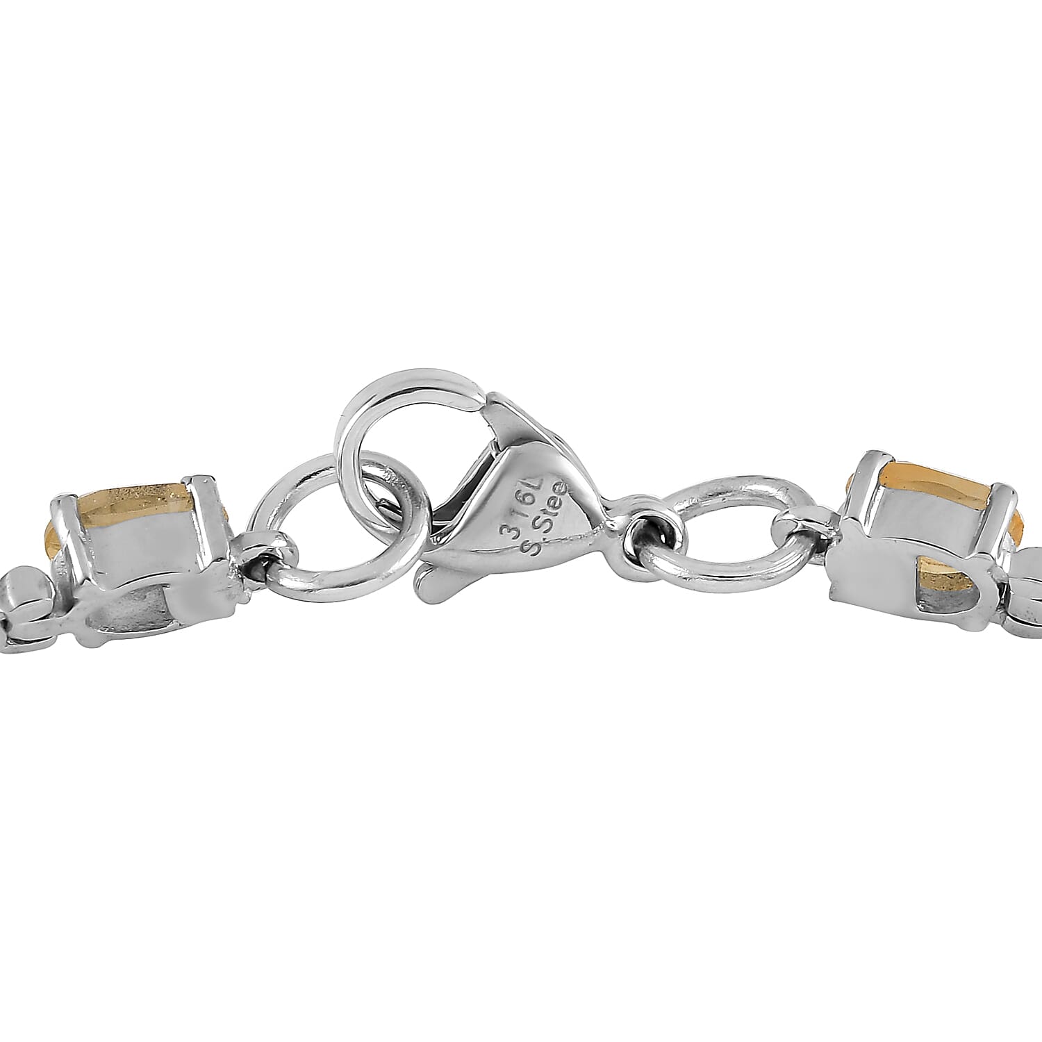 Brazilian Citrine Tennis Bracelet in Stainless Steel (6.50 In) 8.15 ctw