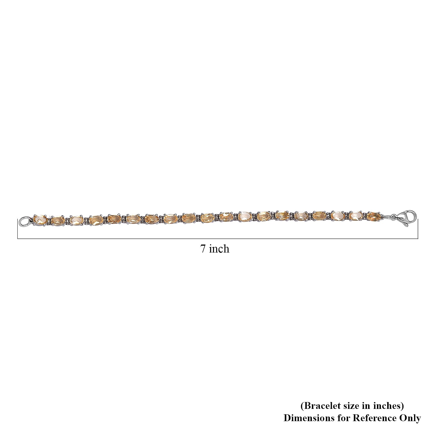 Brazilian Citrine Tennis Bracelet in Stainless Steel (6.50 In) 8.15 ctw