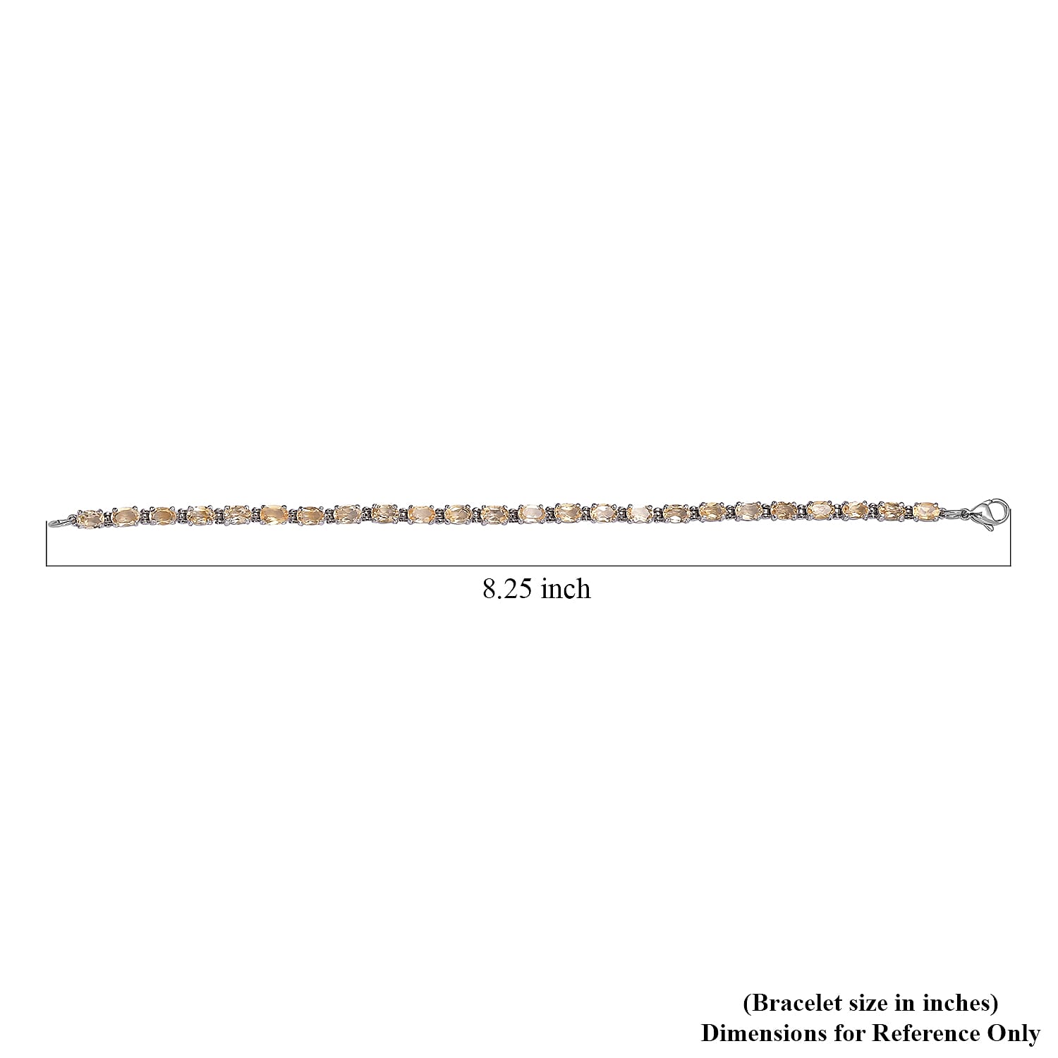 Brazilian Citrine Tennis Bracelet in Stainless Steel (8.00 In) 11.25 ctw