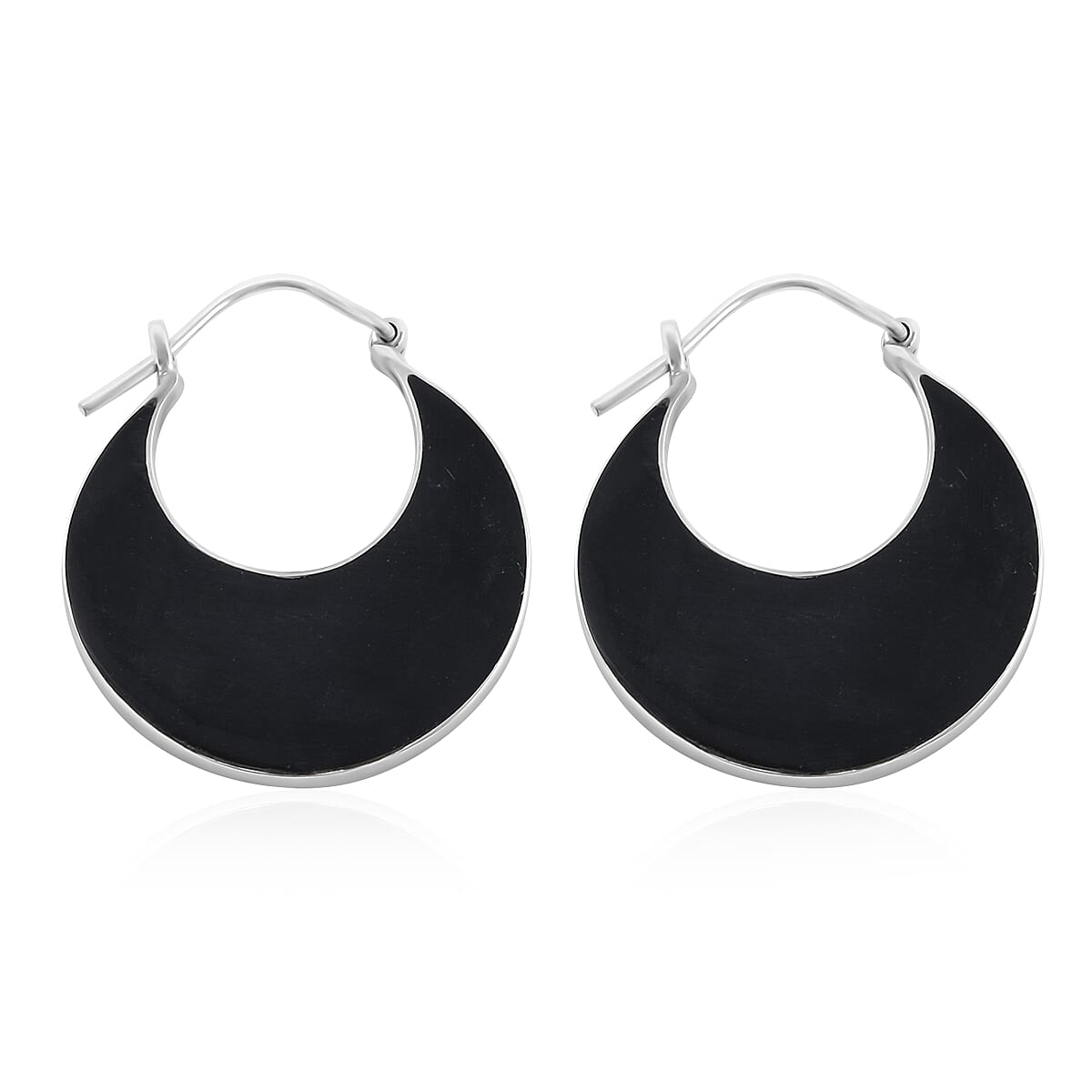 Abalone Shell Crescent Moon Earrings in Sterling Silver