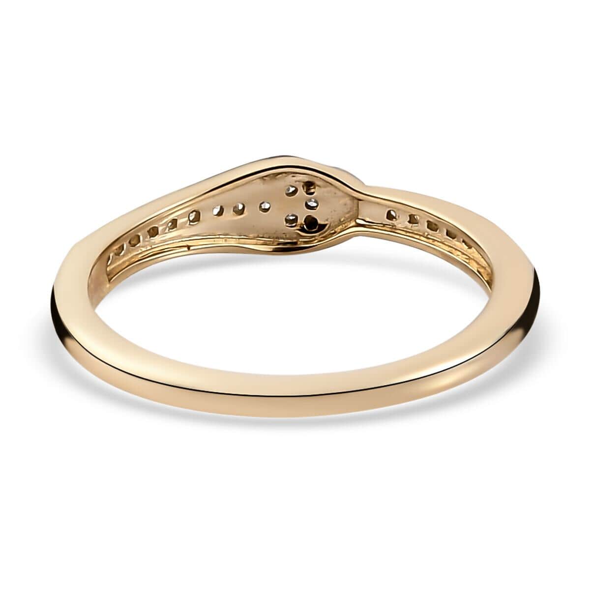 LUXORO 10K Yellow Gold Diamond and Black Diamond Eternal Love Snake Band Ring (Size 7.0) 0.15 ctw image number 4