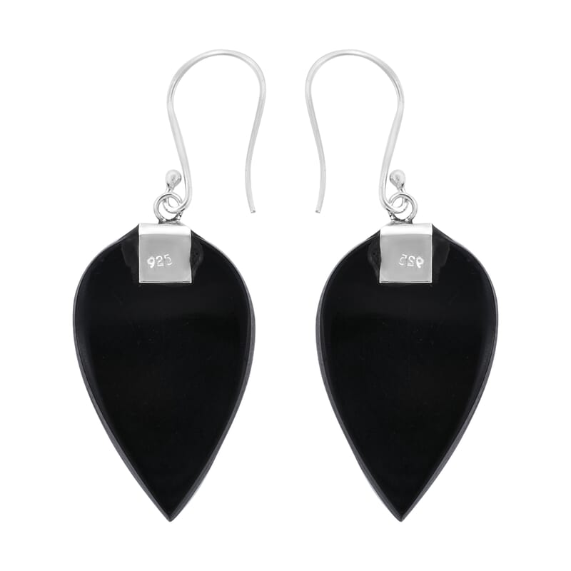 Abalone Shell Dragonfly Leaf Earrings in Sterling Silver