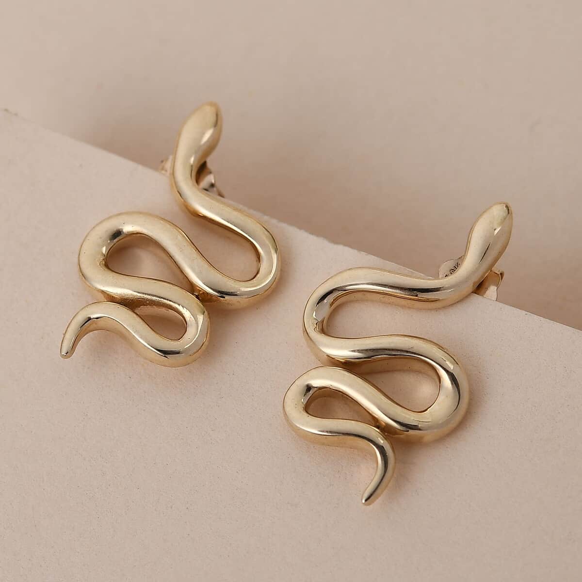 LUXORO 10K Yellow Gold Snake Earrings 2.25 Grams image number 1