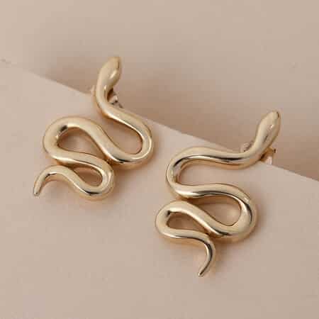 LUXORO 10K Yellow Gold Snake Earrings 2.25 Grams image number 1