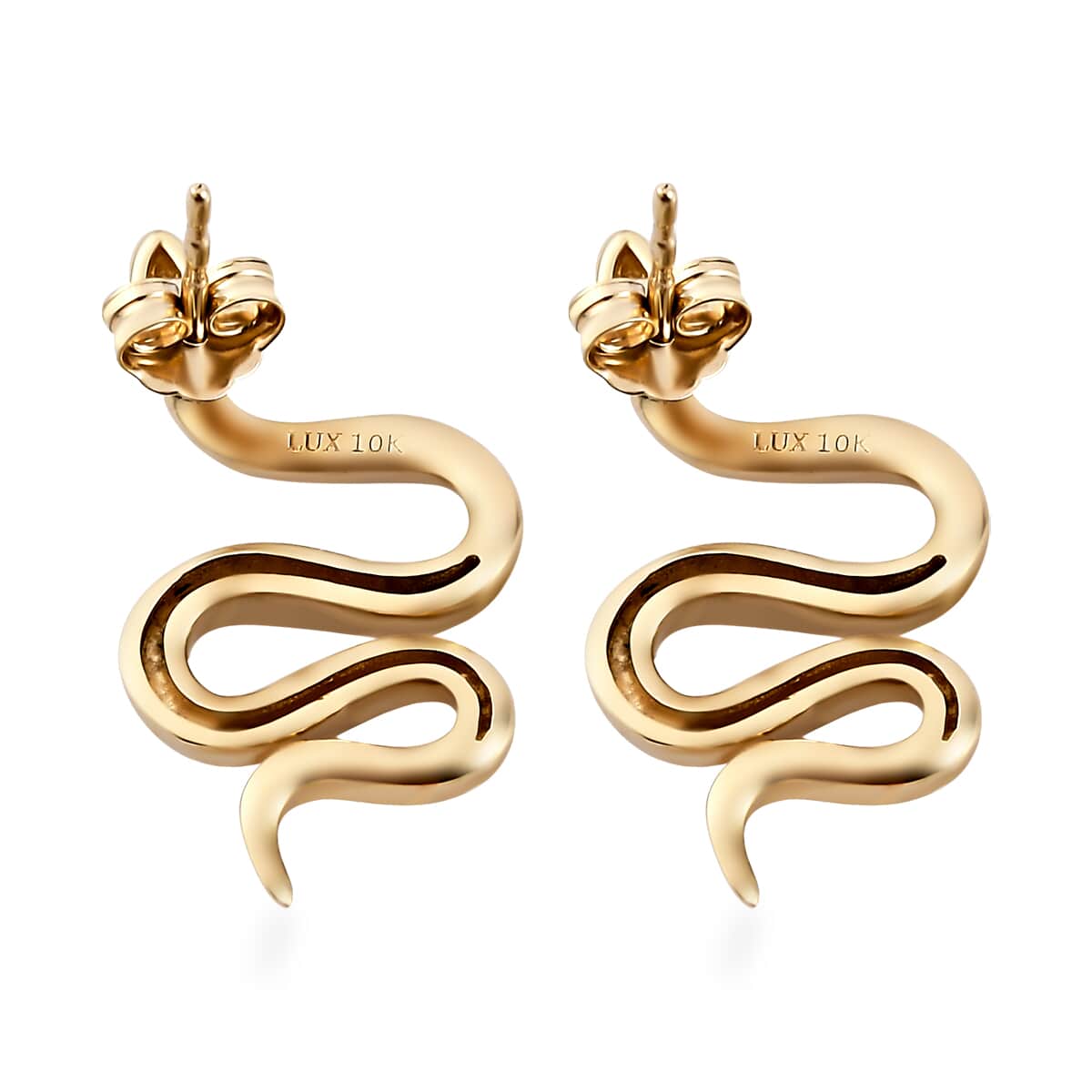 LUXORO 10K Yellow Gold Snake Earrings 2.25 Grams image number 4