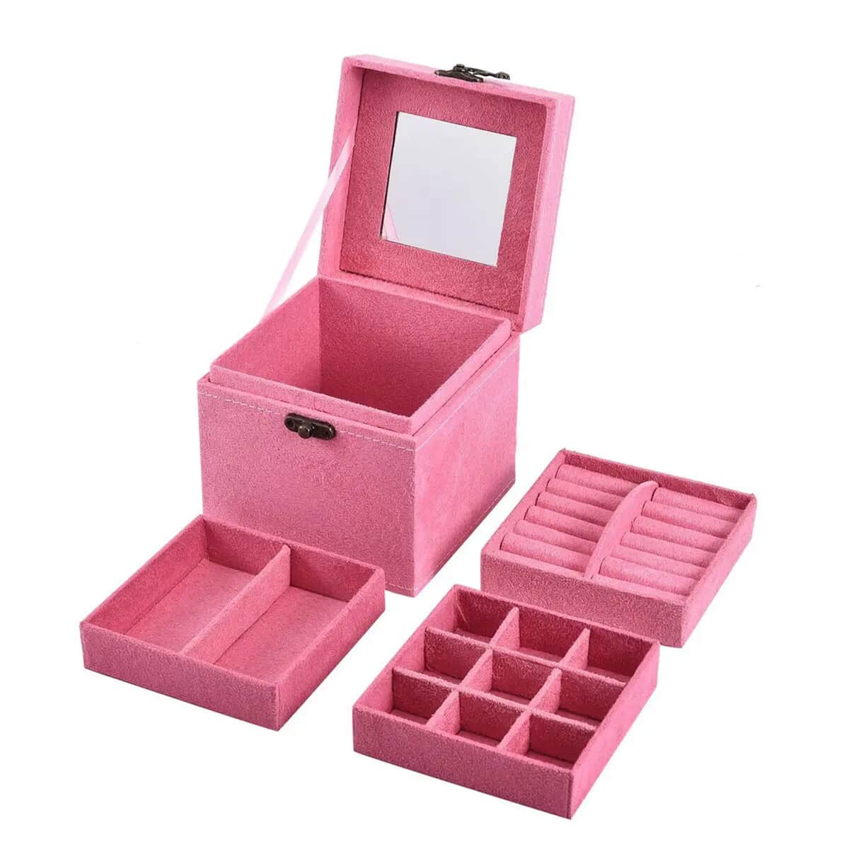 Unique Bargains 3 Layers Trinket Cosmetic Desk Storage Box Plastic