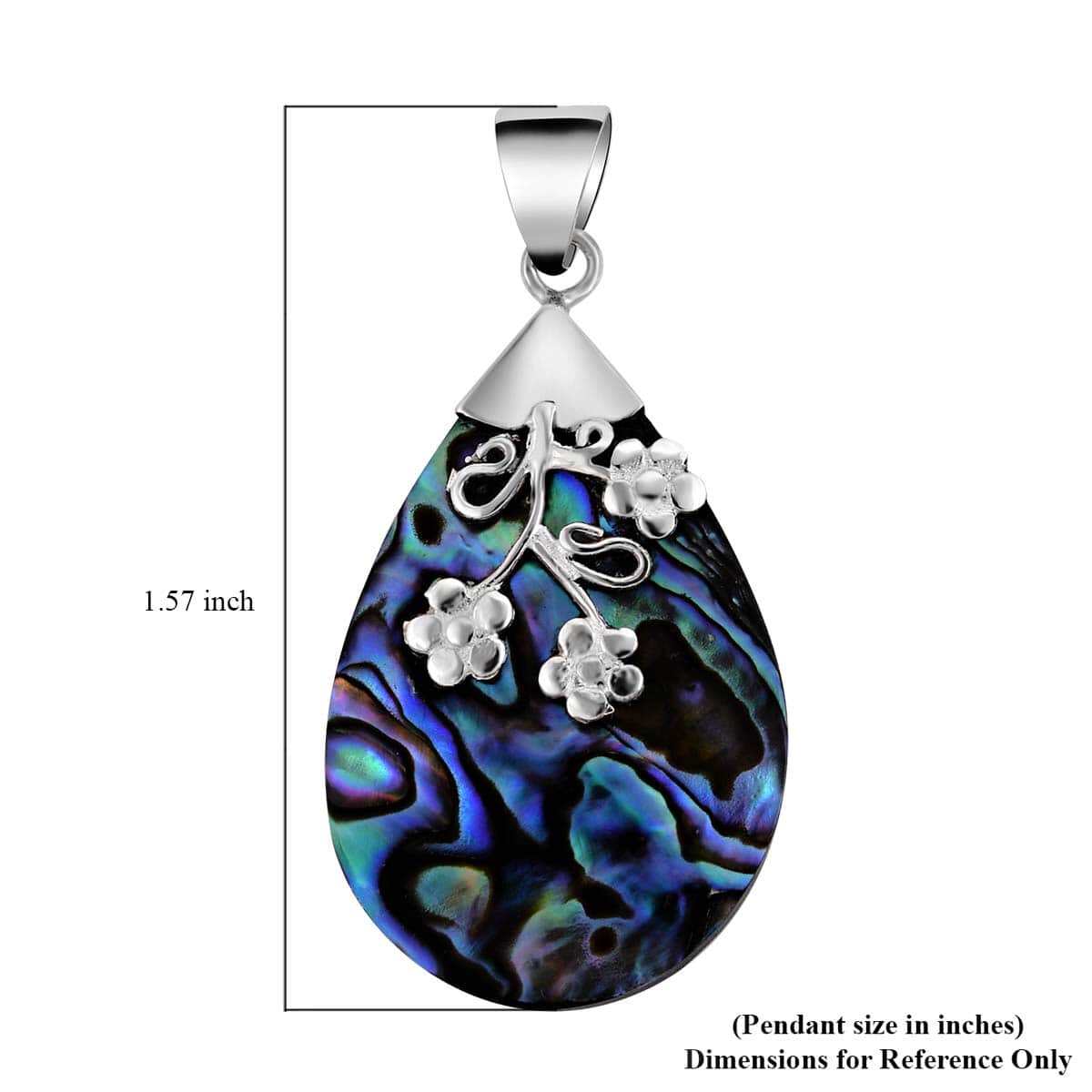 Abalone Shell Floral Pendant in Sterling Silver image number 4