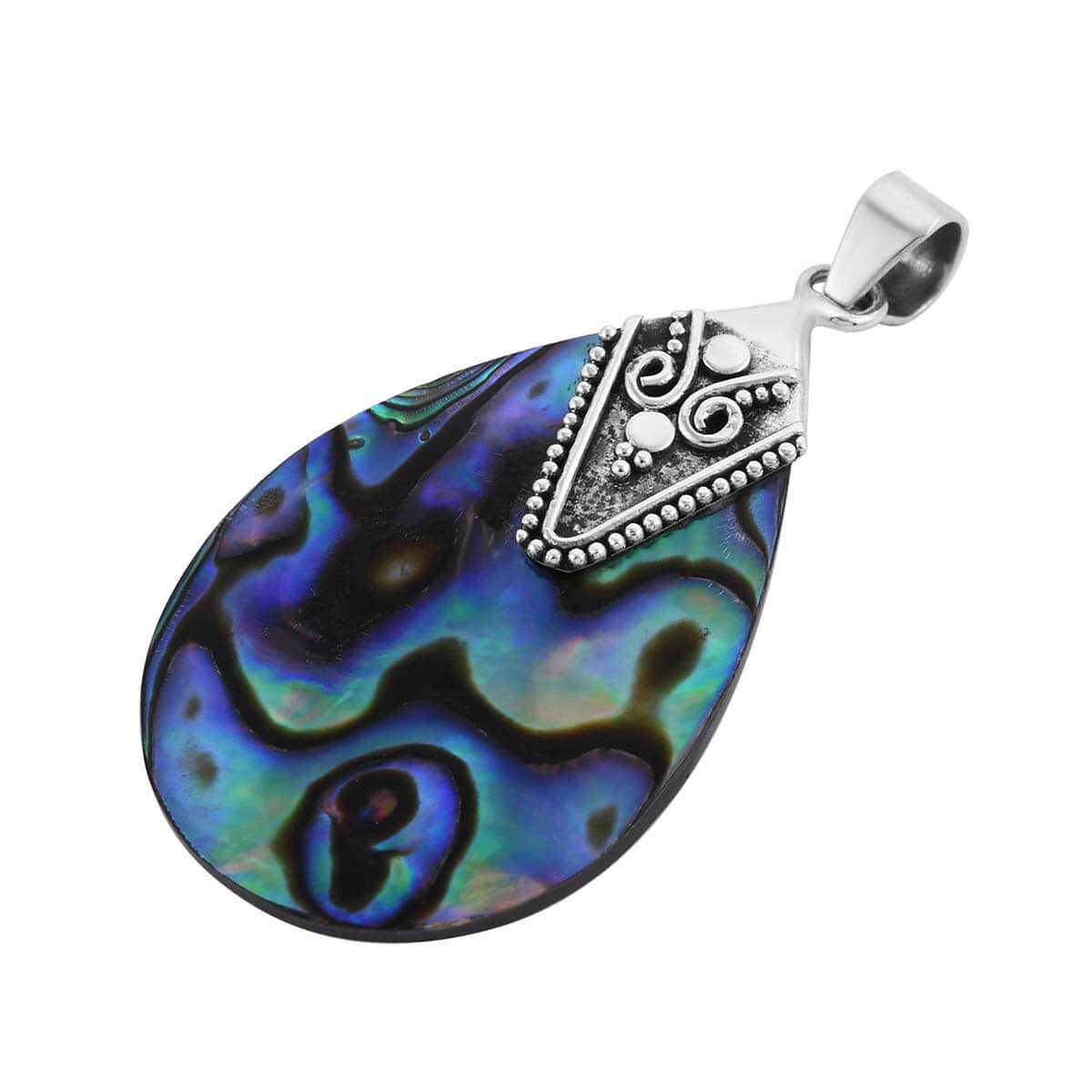 Abalone Shell Pendant Sterling Silver, Beach Jewelry For Women, Fashion Silver Jewelry image number 2