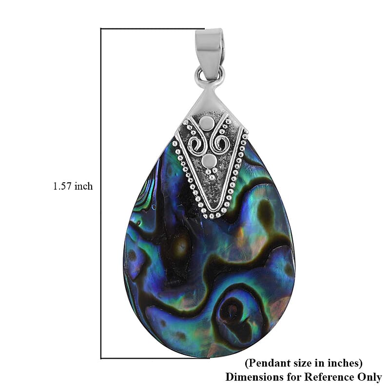 Abalone Shell Pendant Sterling Silver, Beach Jewelry For Women, Fashion Silver Jewelry