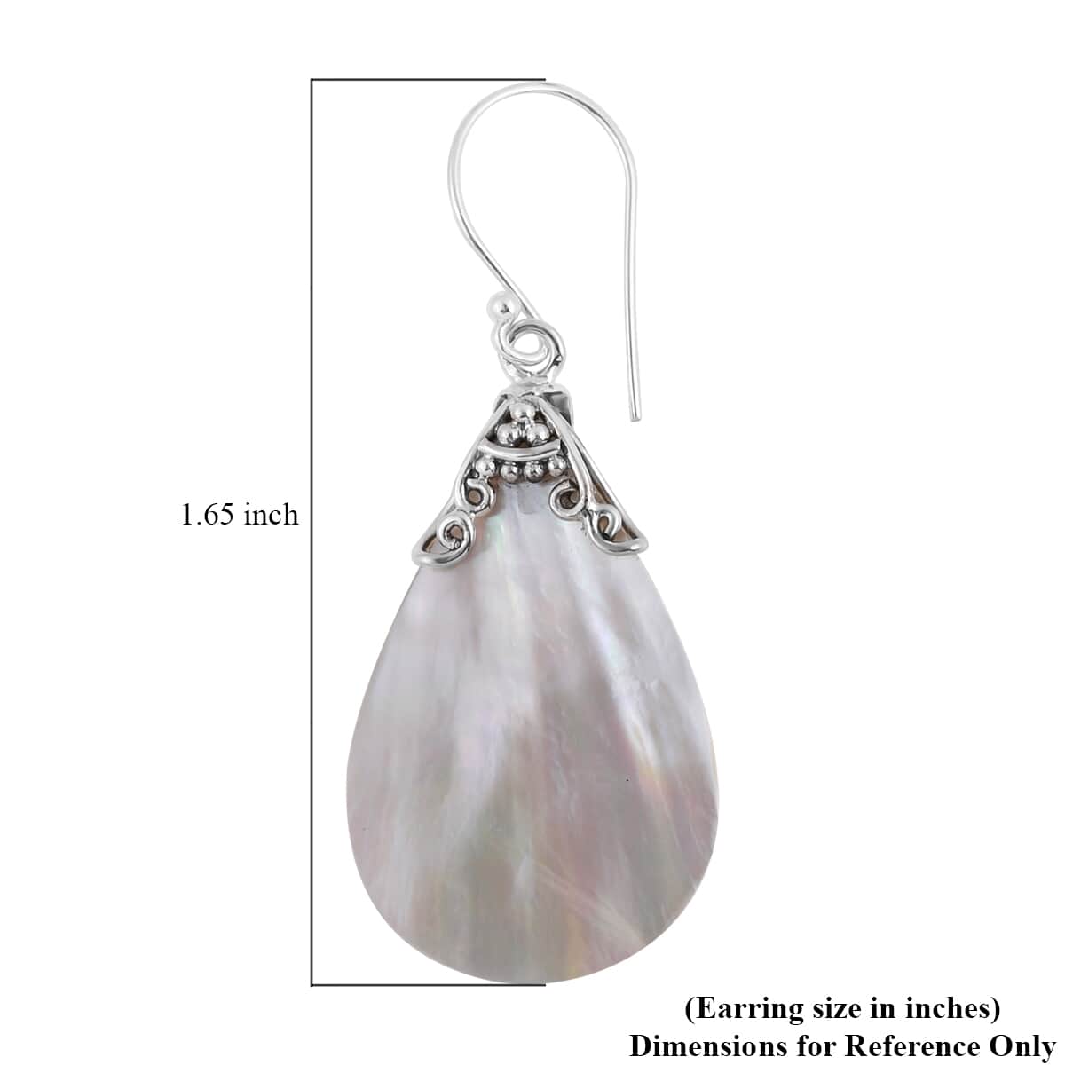 Mother Of Pearl Drop Earrings in Sterling Silver image number 4
