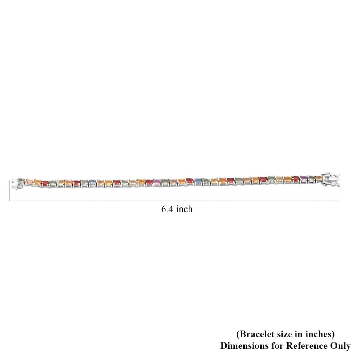 Multi Sapphire Tennis Bracelet in Platinum Over Sterling Silver (8.00 In) 9.55 Grams 11.35 ctw image number 2