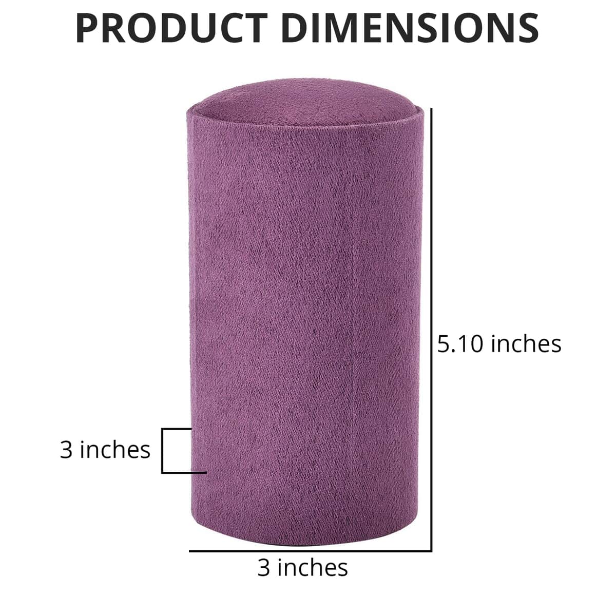 Purple Velvet Three Layer Cylinder Shape Jewelry Box with Top Cap and Snap Button Closure image number 3