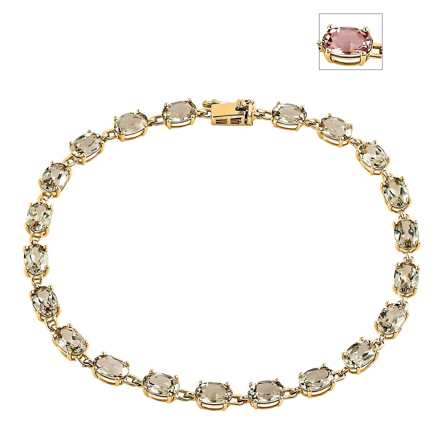 Luxoro 14K Yellow Gold AAA Turkizite Line Bracelet (7.25 In) 9.75 ctw