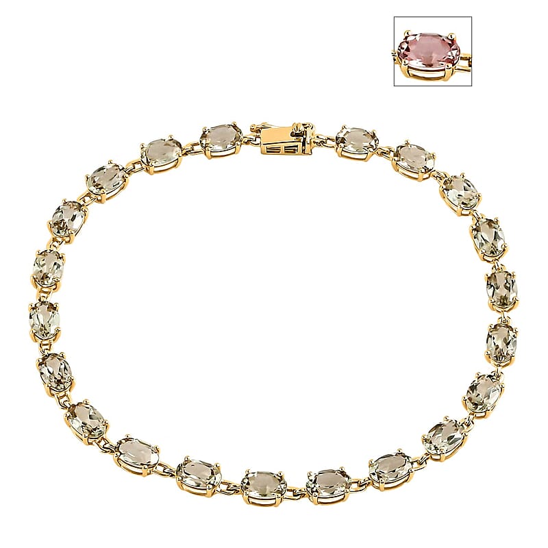 Luxoro 14K Yellow Gold AAA Turkizite Line Bracelet (7.25 In) 9.75 ctw