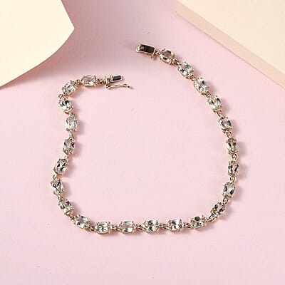Luxoro 14K Yellow Gold AAA Turkizite Line Bracelet (7.25 In) 9.75 ctw