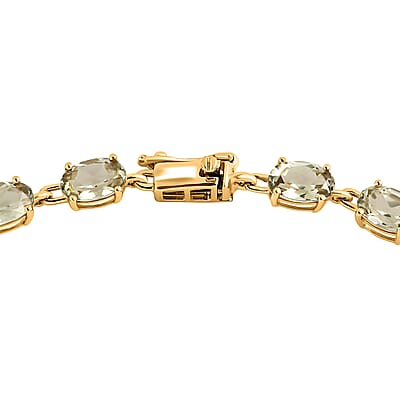 Luxoro 14K Yellow Gold AAA Turkizite Line Bracelet (7.25 In) 9.75 ctw