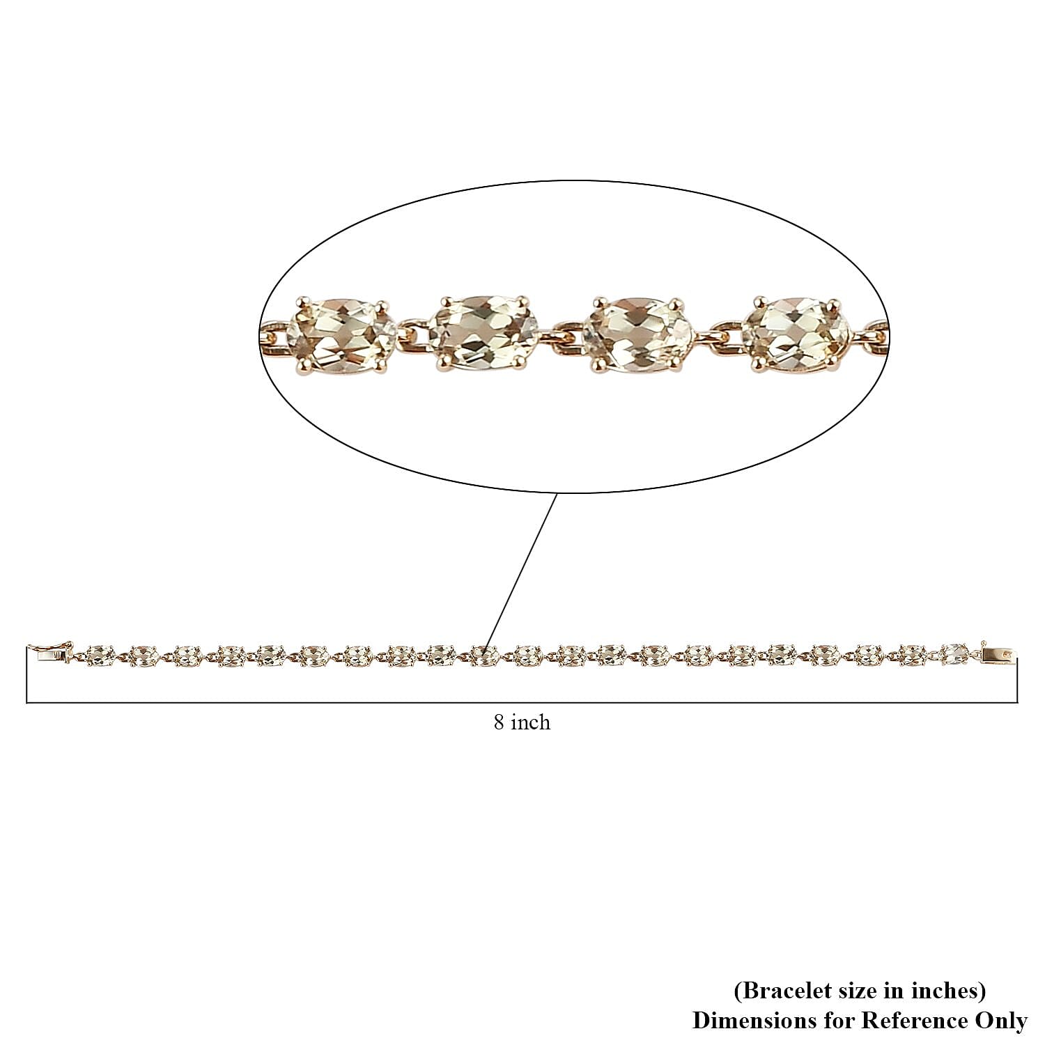 Luxoro 14K Yellow Gold AAA Turkizite Line Bracelet (7.25 In) 9.75 ctw