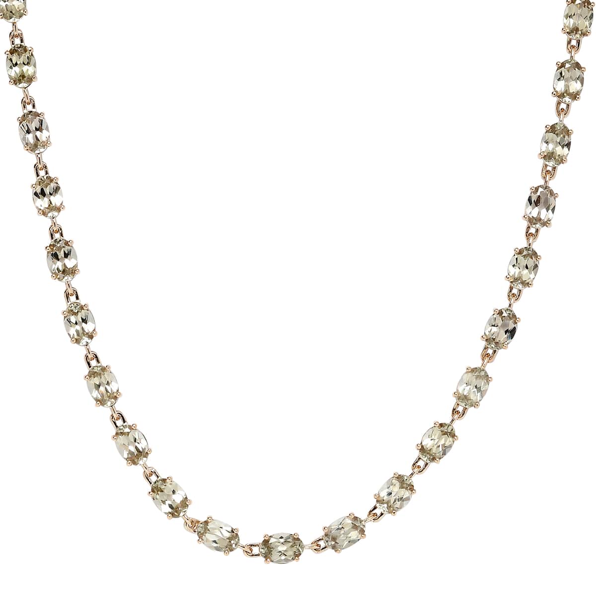 Luxoro 14K Yellow Gold AAA Turkizite Tennis Necklace 18 Inches 7.35 Grams 25.60 ctw image number 0