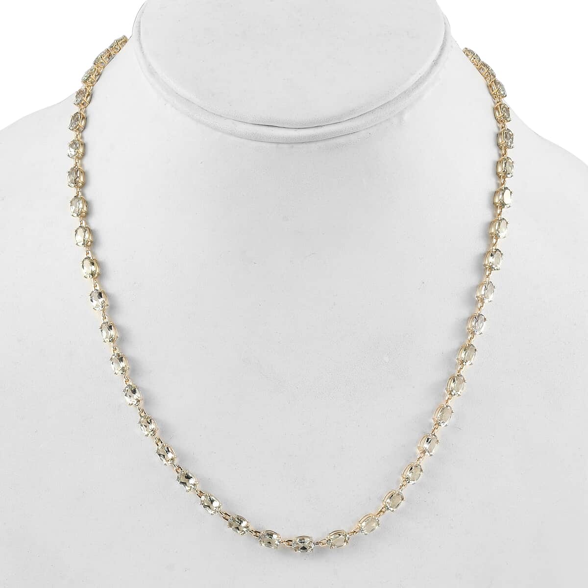 Luxoro 14K Yellow Gold AAA Turkizite Tennis Necklace 18 Inches 7.35 Grams 25.60 ctw image number 2