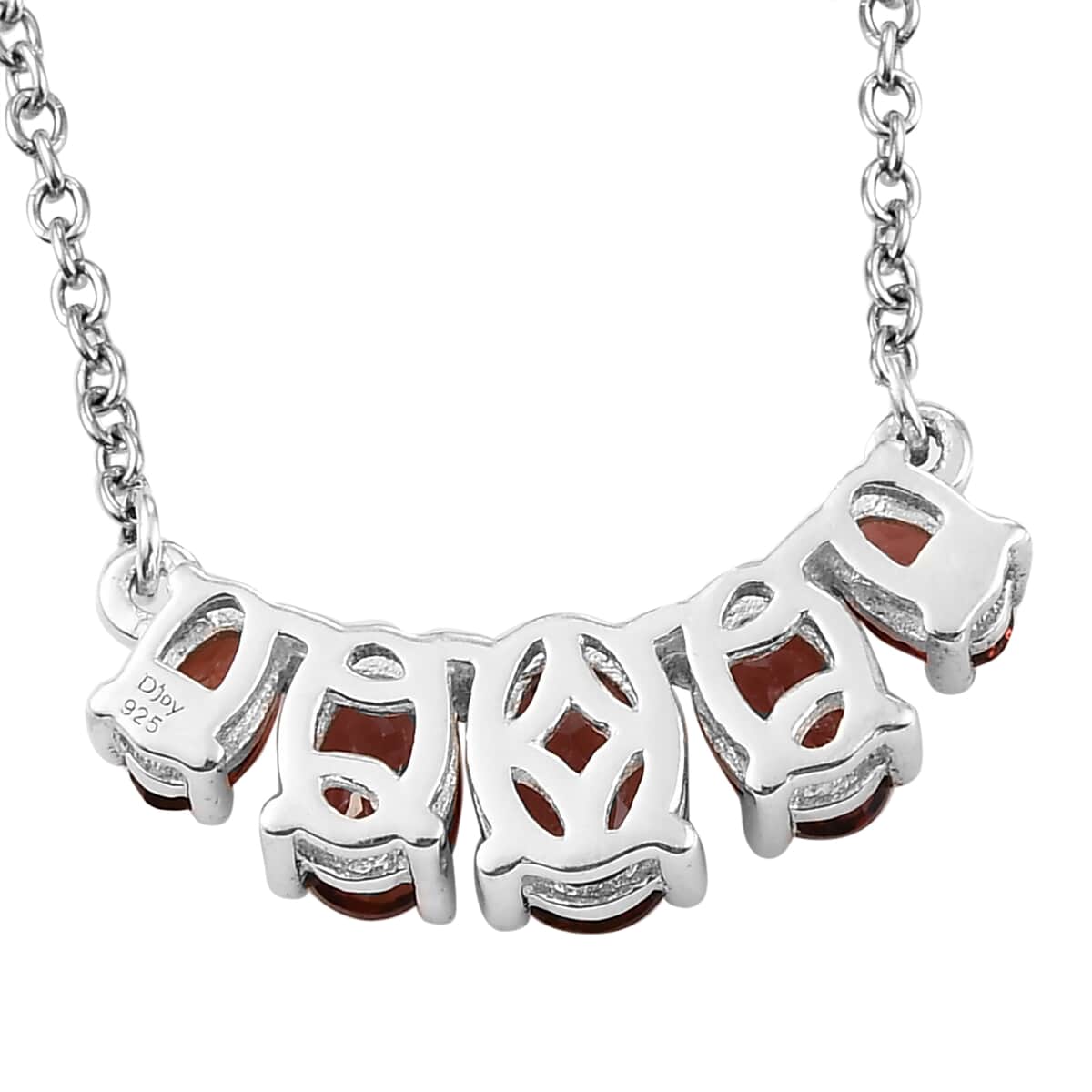 Mozambique Garnet Necklace 18 Inches in Sterling Silver and Stainless Steel 2.65 ctw image number 6