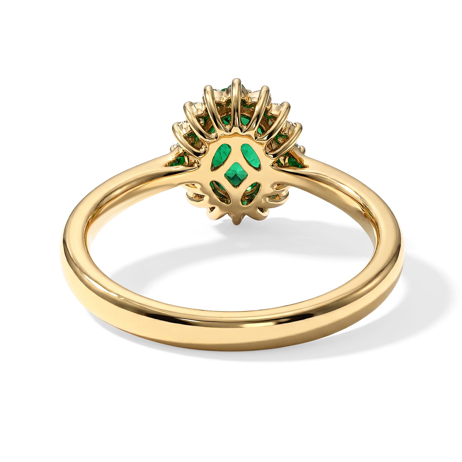 Certified and Appraised Luxoro AAA Kagem Zambian Emerald and Diamond G-H SI 1.50 ctw Ring in 10K Yellow Gold (Size 6.0)