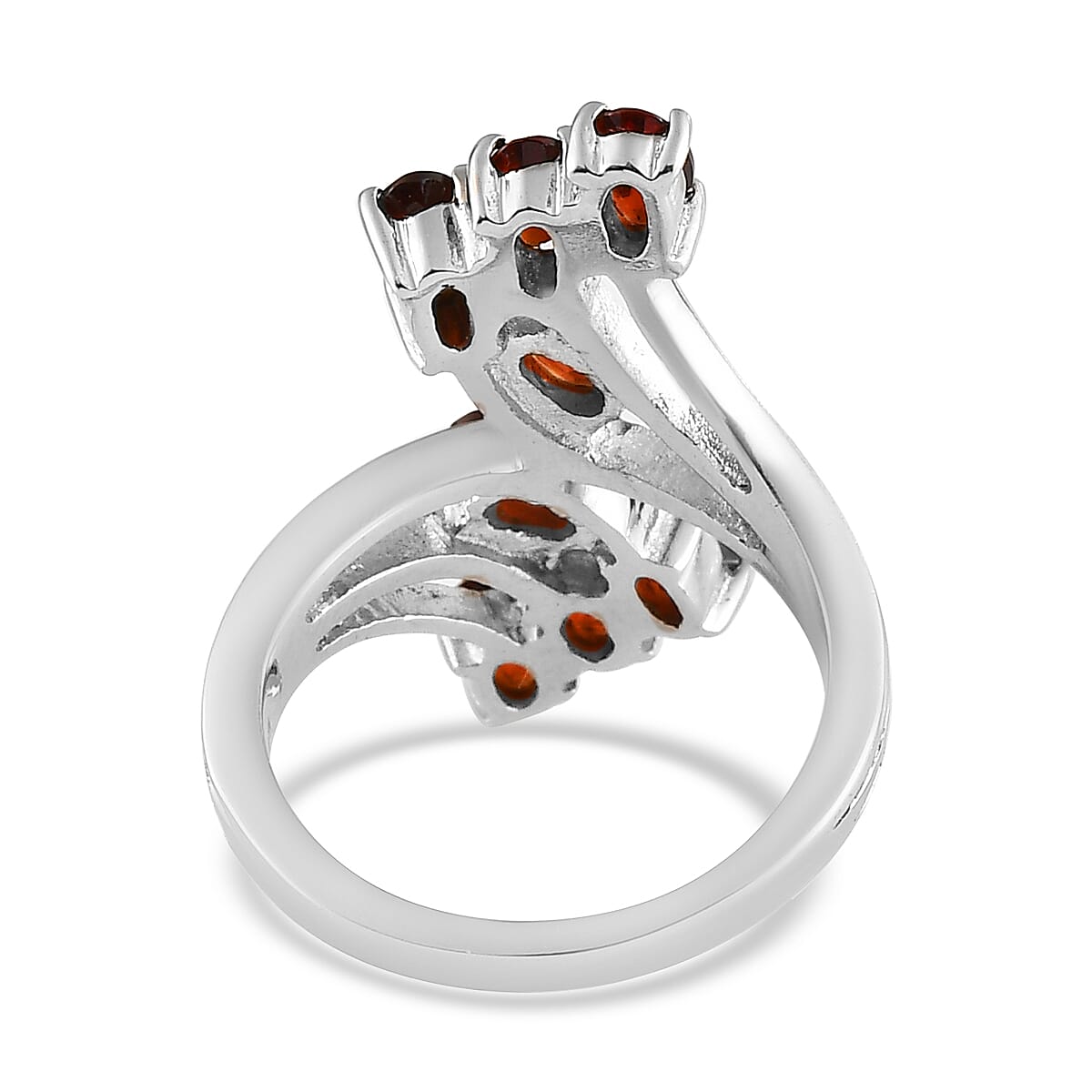 Mozambique Garnet Bypass Ring in Stainless Steel (Size 7.0) 2.35 ctw image number 4