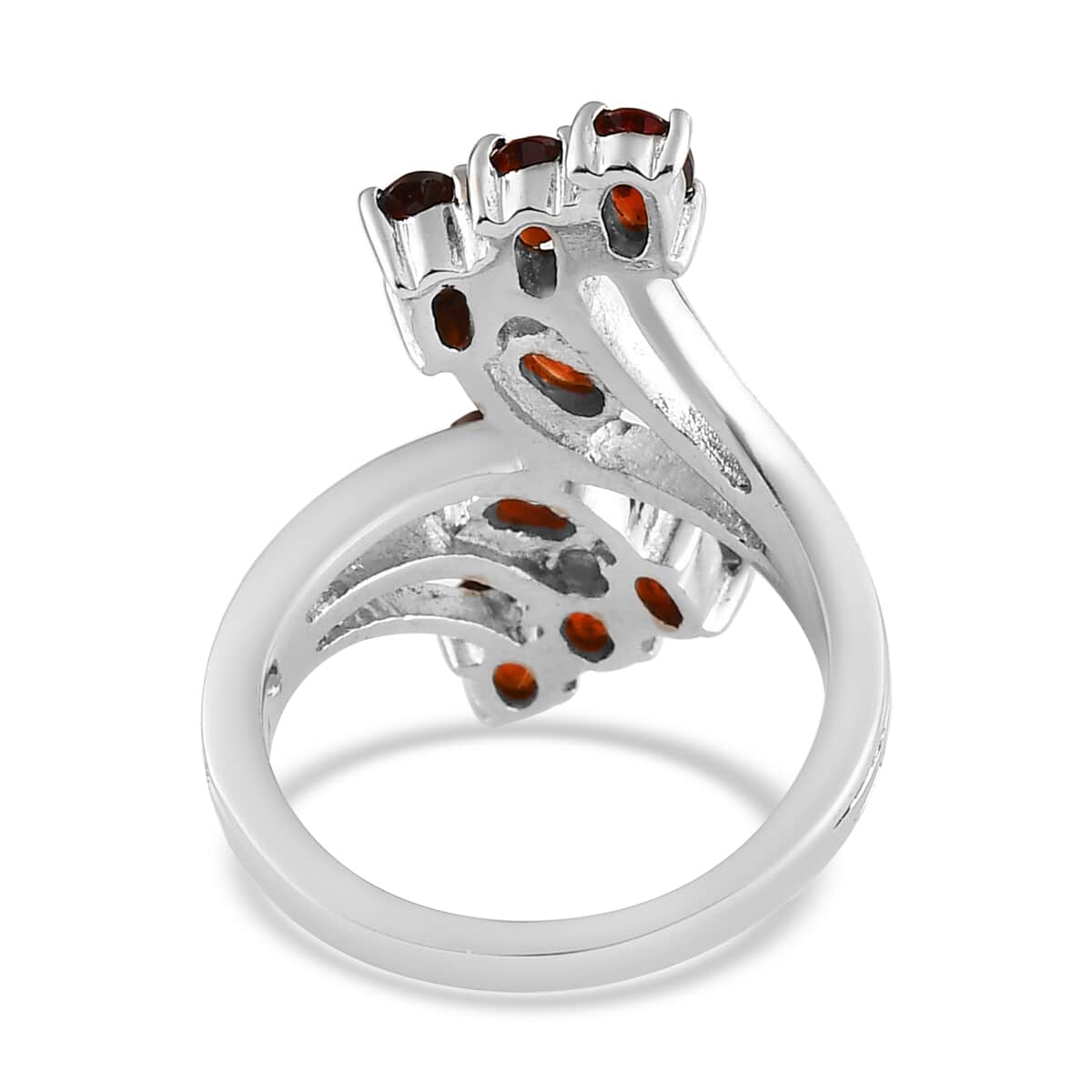 Mozambique Garnet Bypass Ring in Stainless Steel (Size 8.0) 2.35 ctw image number 4