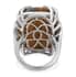KARIS South African Tiger's Eye Solitaire Ring in Platinum Bond (Size 9.0) 34.25 ctw image number 4