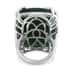 Karis Green Aventurine Initial Prong Ring in Platinum Bond (Size 7.0) 37.00 ctw image number 4