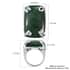 Karis Green Aventurine Initial Prong Ring in Platinum Bond (Size 7.0) 37.00 ctw image number 5