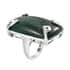 KARIS Green Aventurine Initial Prong Ring in Platinum Bond (Size 9.0) 37.00 ctw image number 3