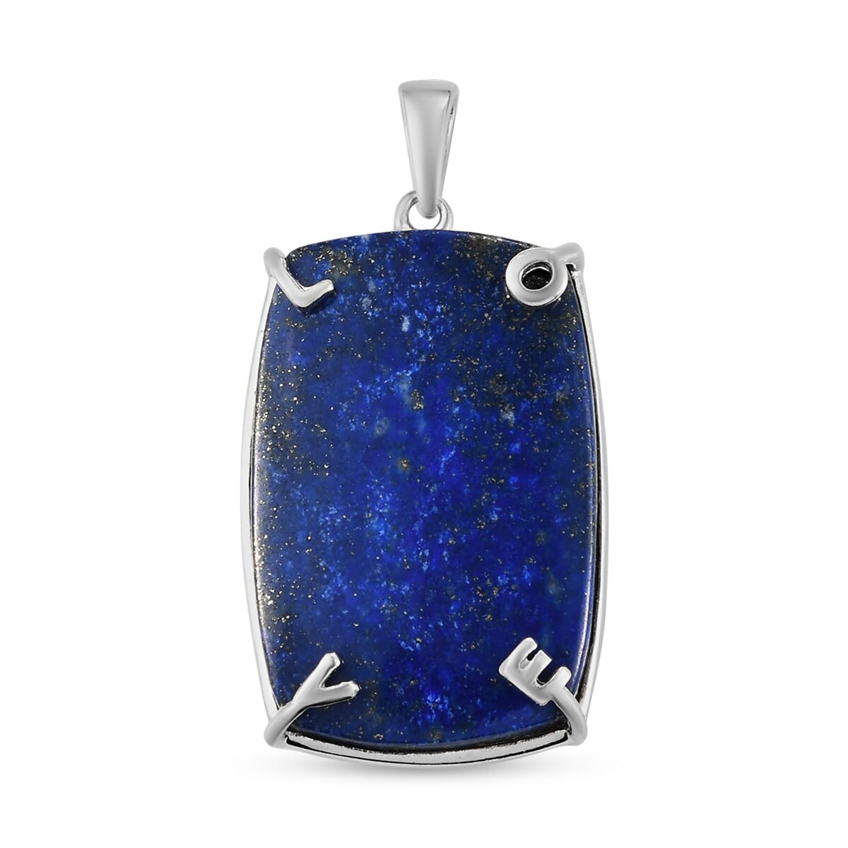 KARIS Lapis Lazuli Initial Prong Pendant in Platinum Bond 34.50 ctw image number 0